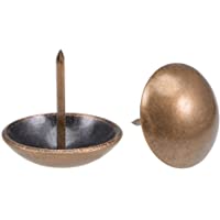 sourcing map Pernos de empuje de pulgar- tachuelas y clavos de tapicería diámetro redondo de cabeza 25mm tono cobre 100…
